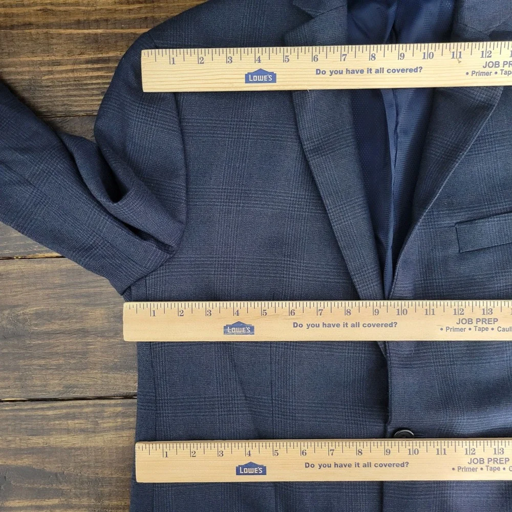 Michael‎ Kors Men's Sport Coat Blazer Two Button Navy Blue Poly Blend Size 40R